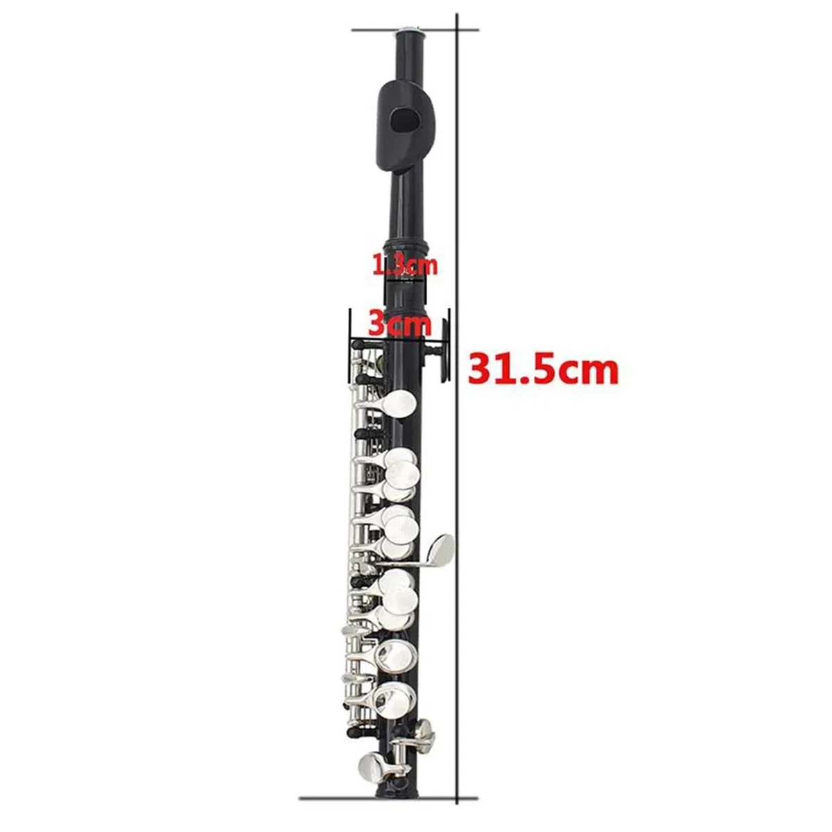 Professionelle Querflöte Piccolo-Flöte Mit Zusammengesetztem Holzpfeifenkörper Und C-Klappe, Versilberten Klappen, Halbgroßes Flöteninstrument