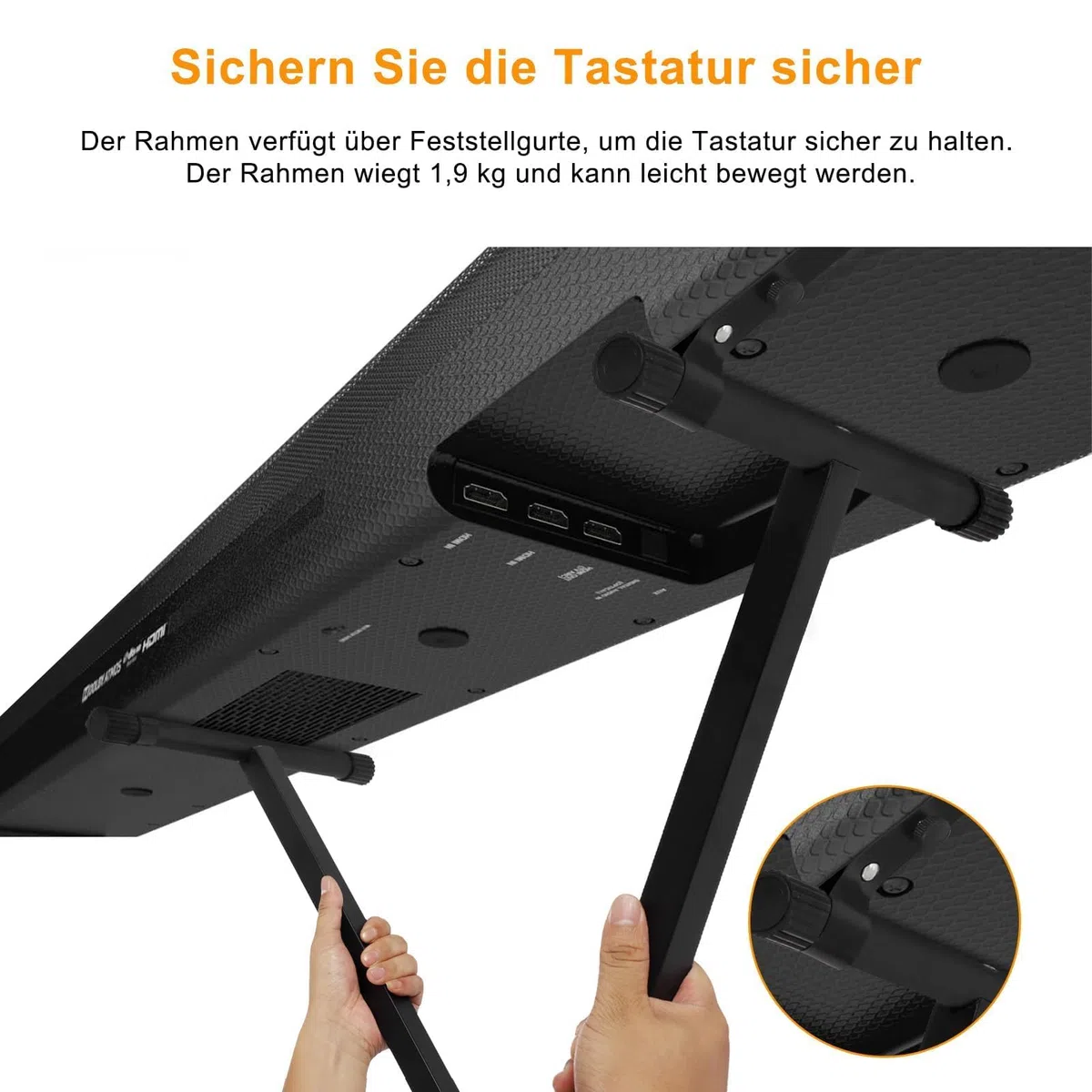 Keyboardständer X-förmiger Doppelreihiger Keyboard Ständer Klappbar Robust Klavierständer mit 7-stufig Höhenverstellbar