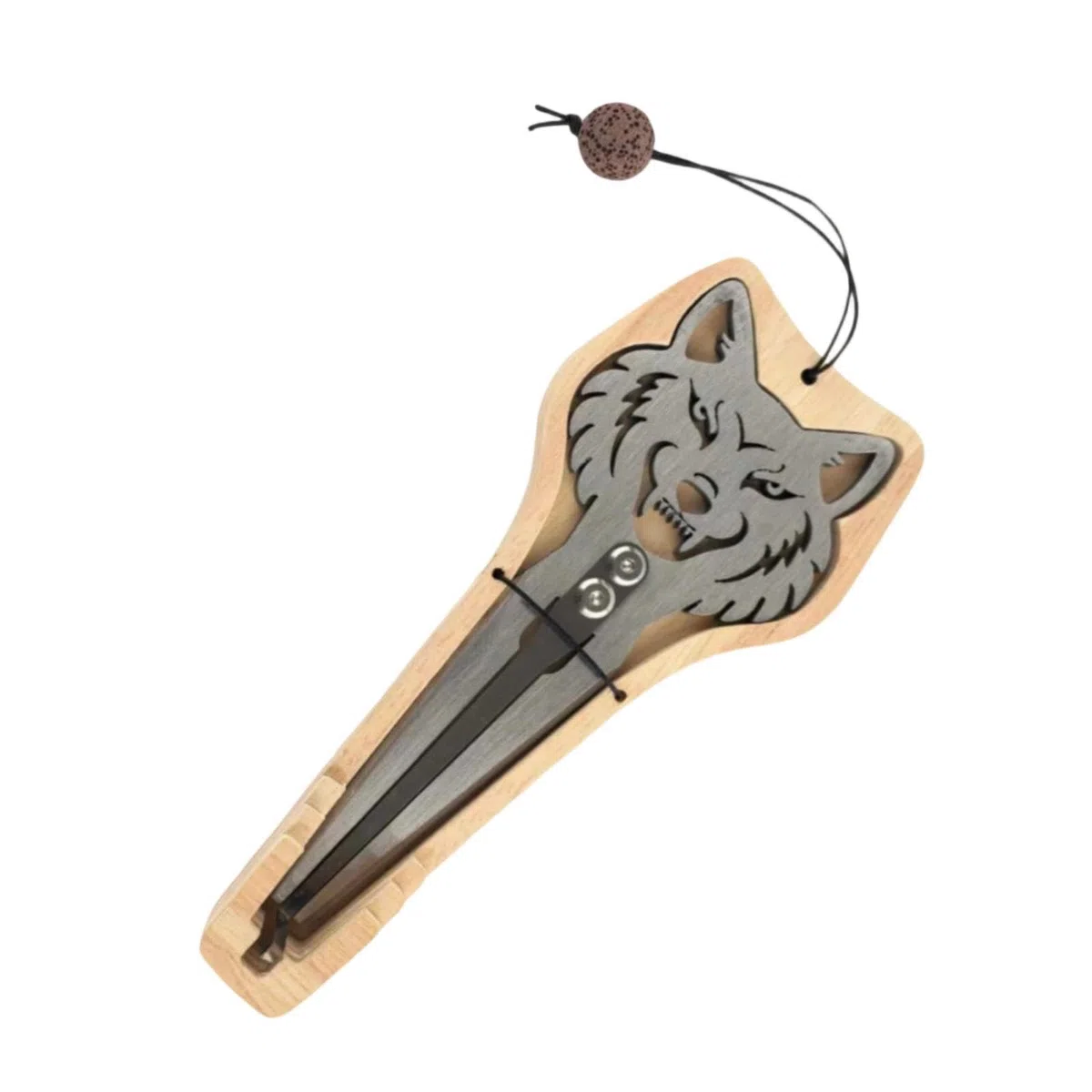 Maultrommel aus Edelstahl für Anfänger, Blasinstrument, tragbar mit Etui und Zubehör, Wolf