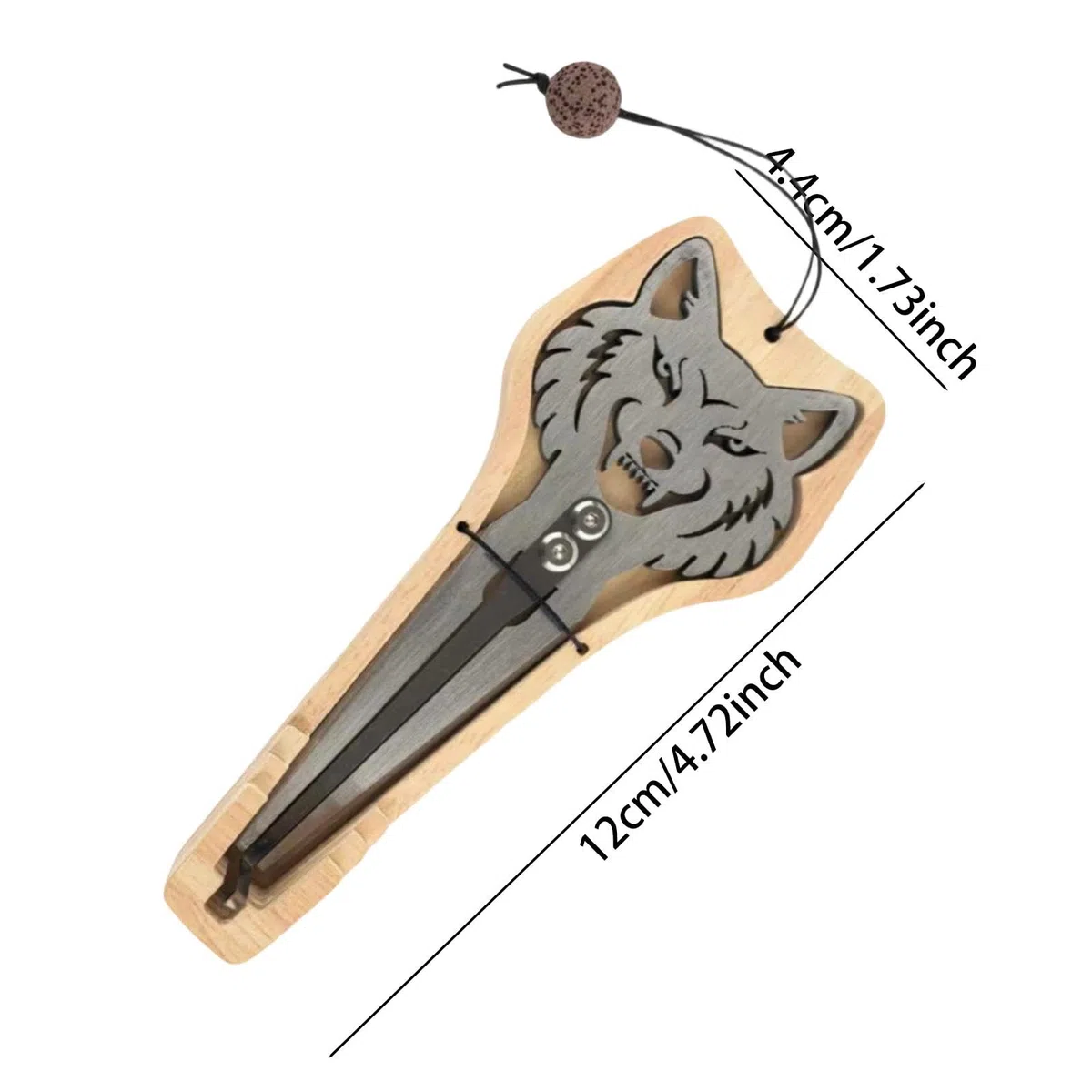 Maultrommel Aus Edelstahl, Tragbares, Professionelles Musikinstrument, Leicht, mit Holzkoffer, Ideal Als Geschenk Oder für Reisen, Wolf
