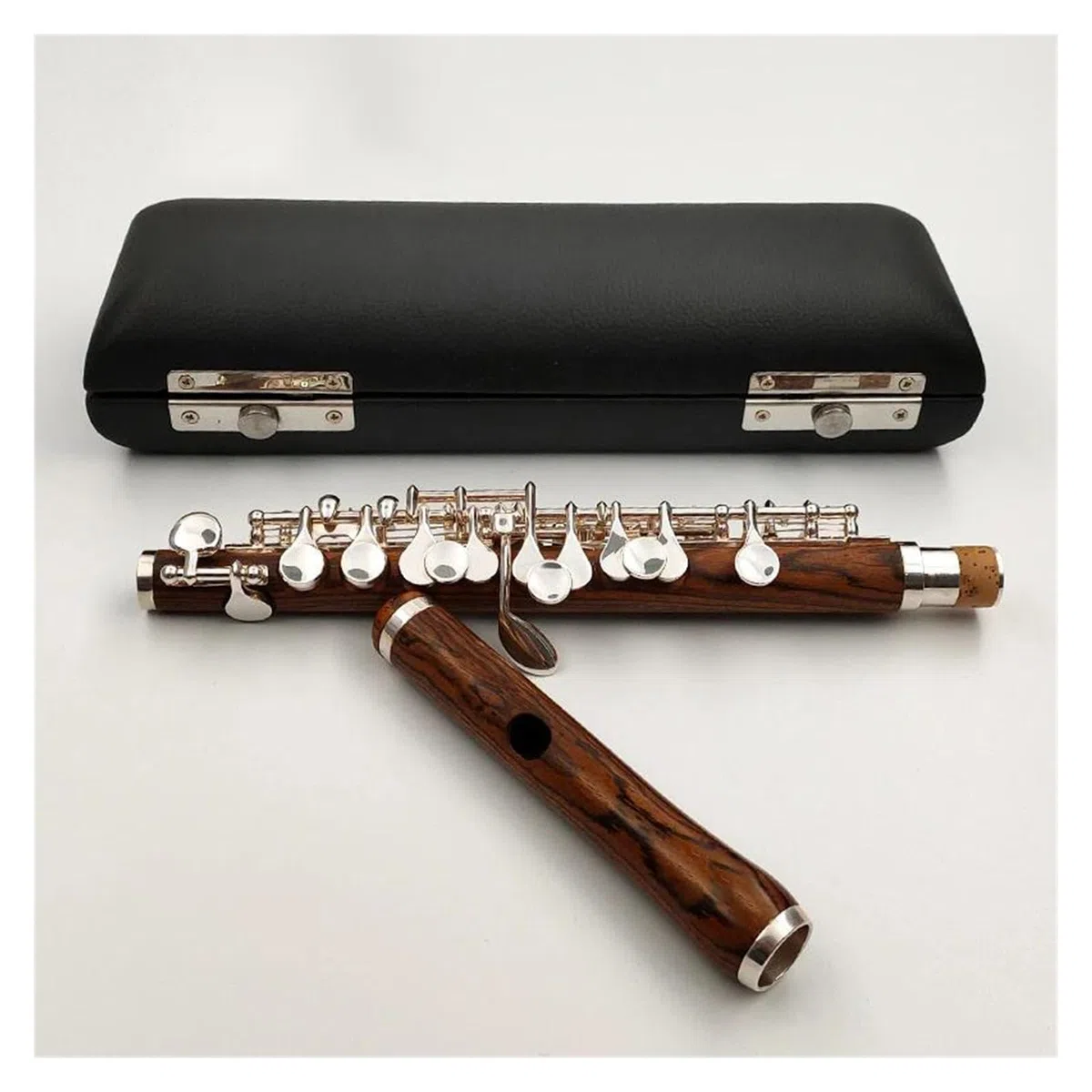 Piccoloflöte Mit Holzkörper, C-Klappe, Halbgroße Flöte, Versilberte Tasten, Flöteninstrument Mit Aufbewahrungsbox Querflöte kit