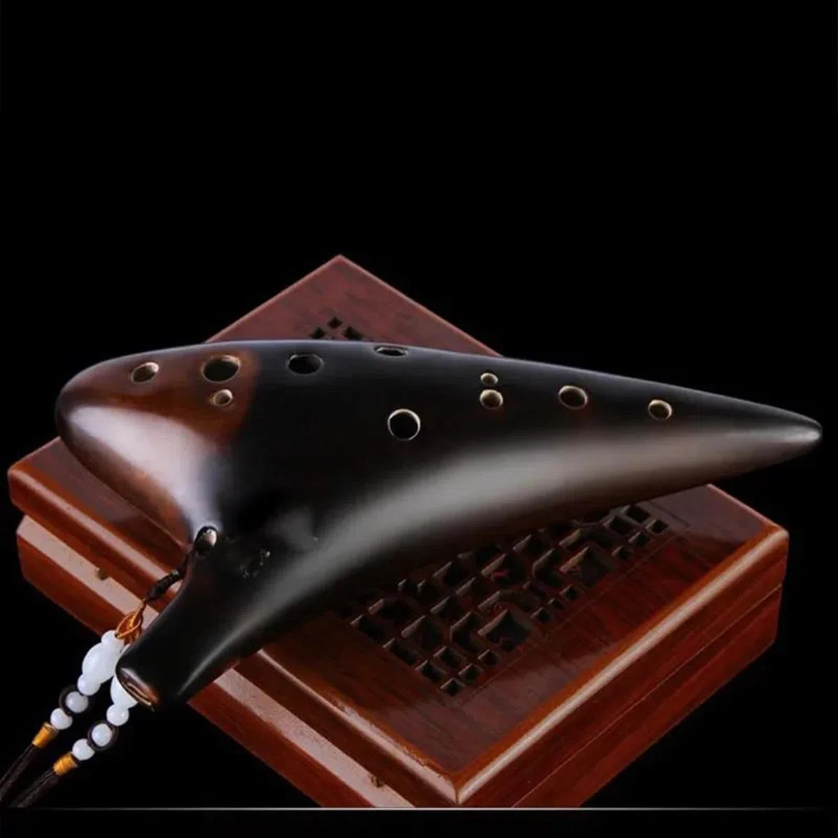 Okarina 12 Löcher Ocarina Big Lacquer Smoked Siebenteiliges Ocarinas-Set AC SF SG SC G AF BC MusicalInstruments