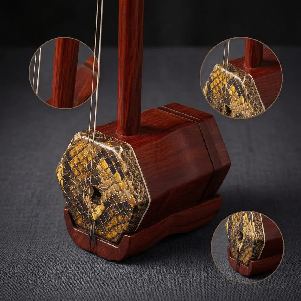 Erhu, Chinesische Zweisaitige, Kupferachse Palisander