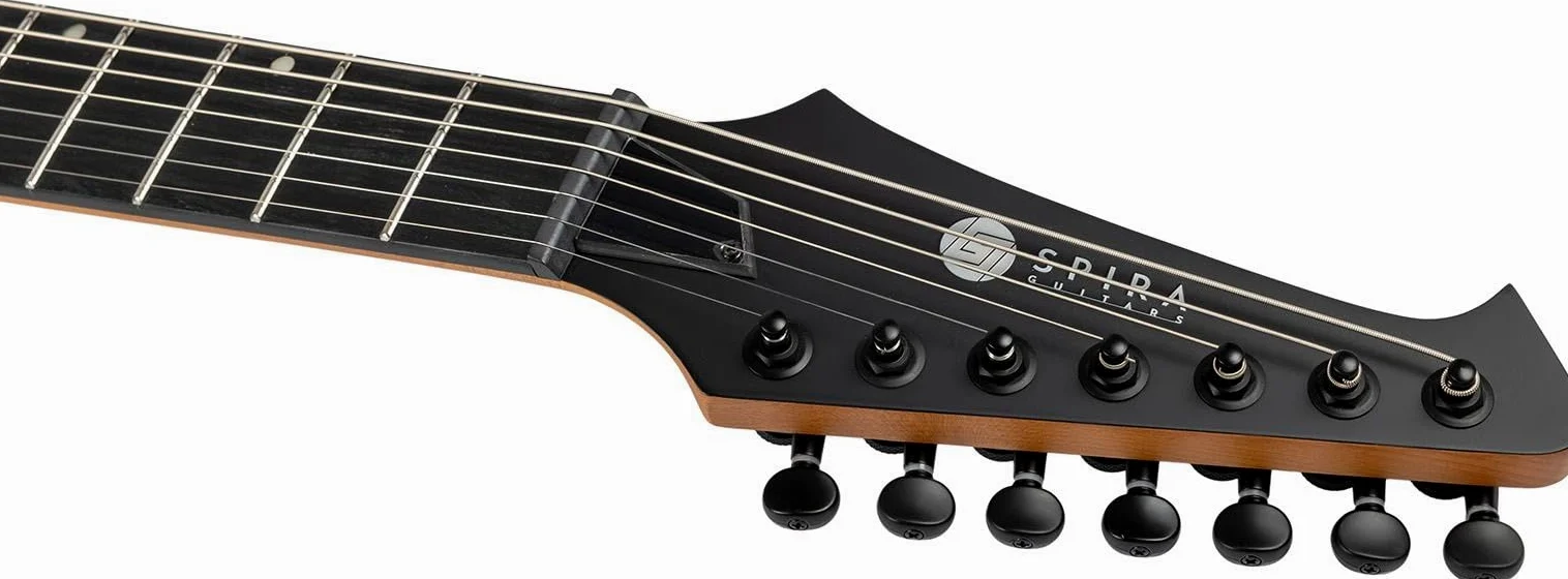 SPIRA Guitars S-407 MBK Satin Black 7-Saiter E-Gitarre