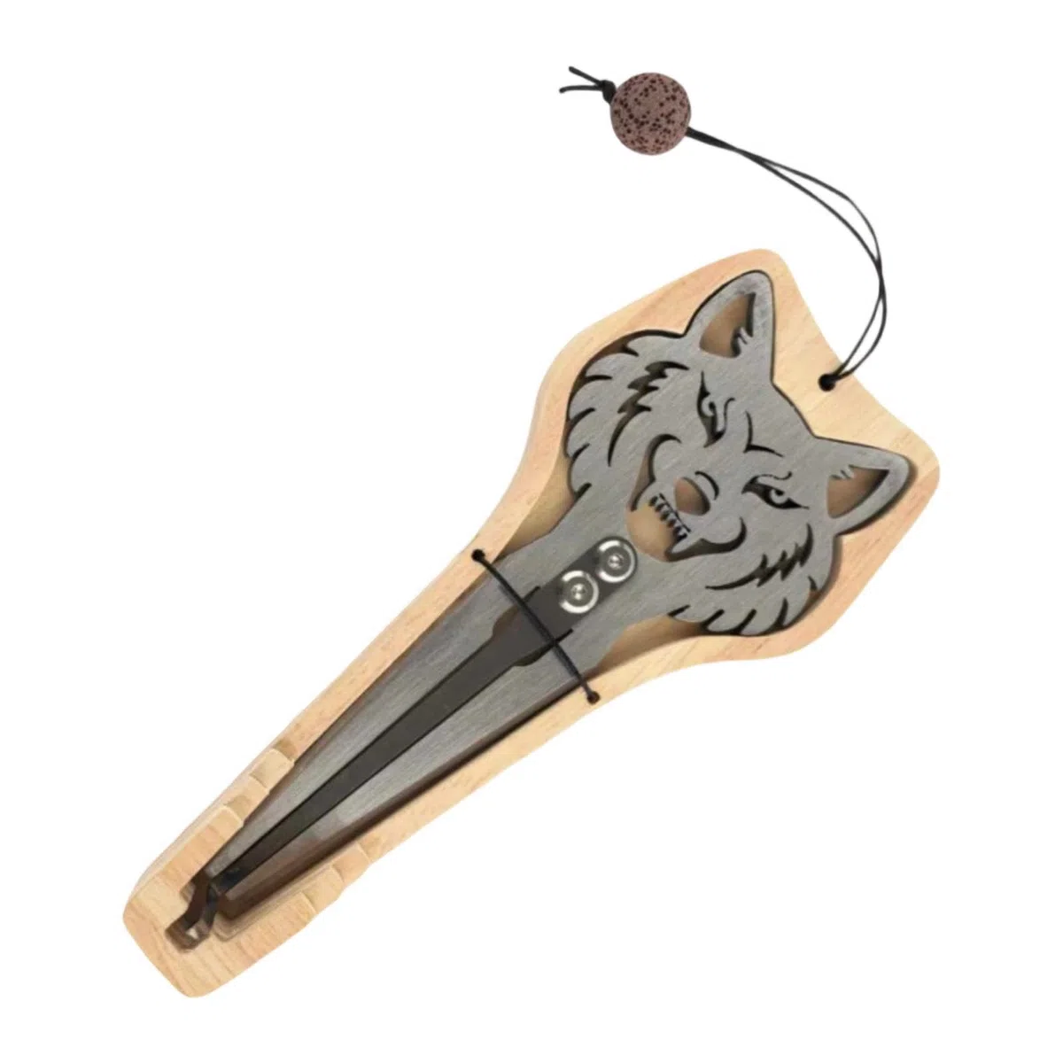 Maultrommel Aus Edelstahl, Tragbares, Professionelles Musikinstrument, Leicht, mit Holzkoffer, Ideal Als Geschenk Oder für Reisen, Wolf