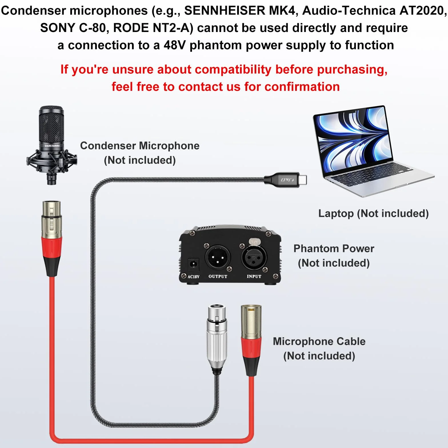 J&D USB C zu XLR Mikrofon Audio Kabel, Geflochtenes USB C zu XLR Buchse Kabel für Audioaufnahmen, Dynamisches Mikrofon, Kompatibel mit iPhone 16/17 Series, MacBook, 2 m