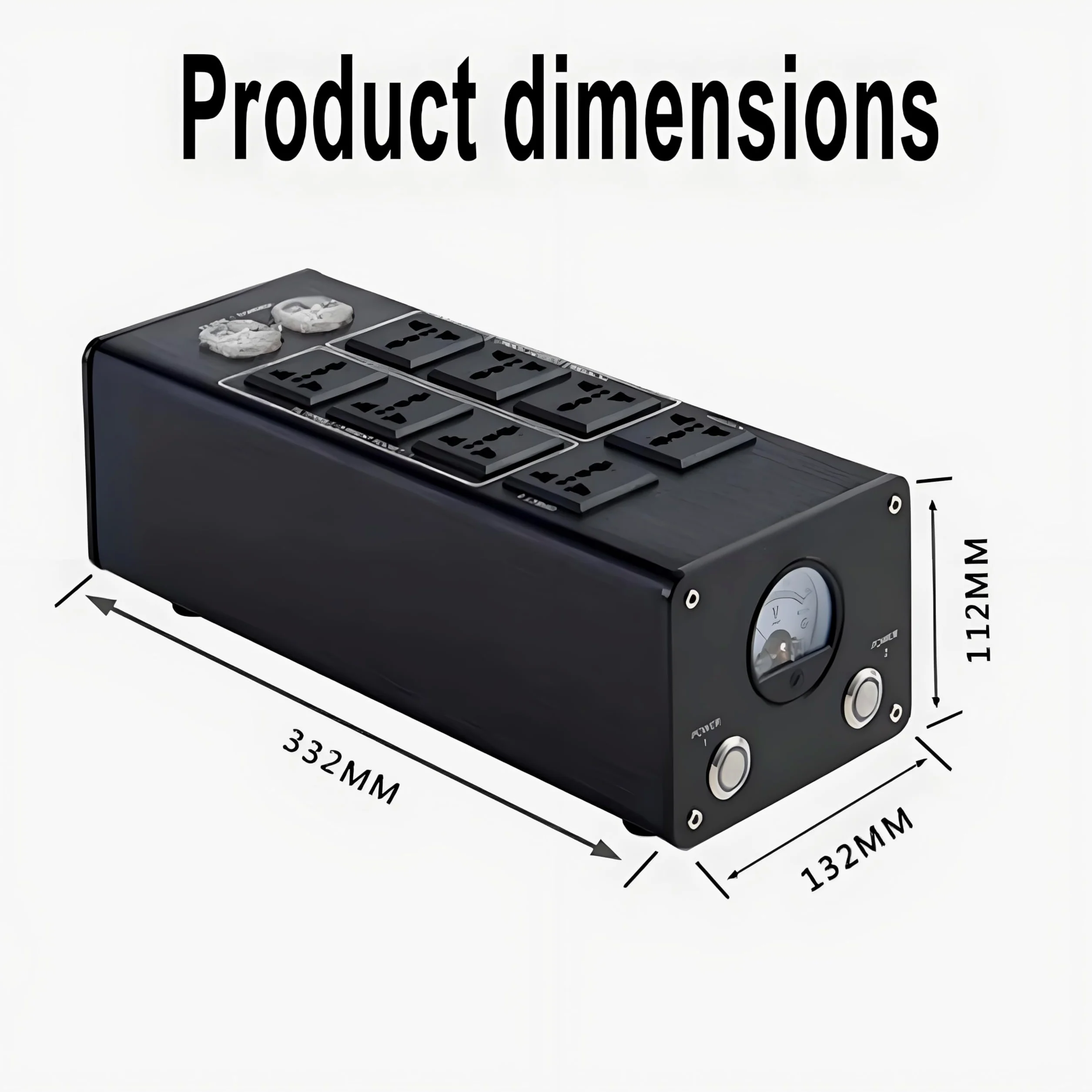 AC Power Conditioner mit Display, 8 Ausgänge, Überspannungsschutz für Audiogeräte, TV und Elektronik