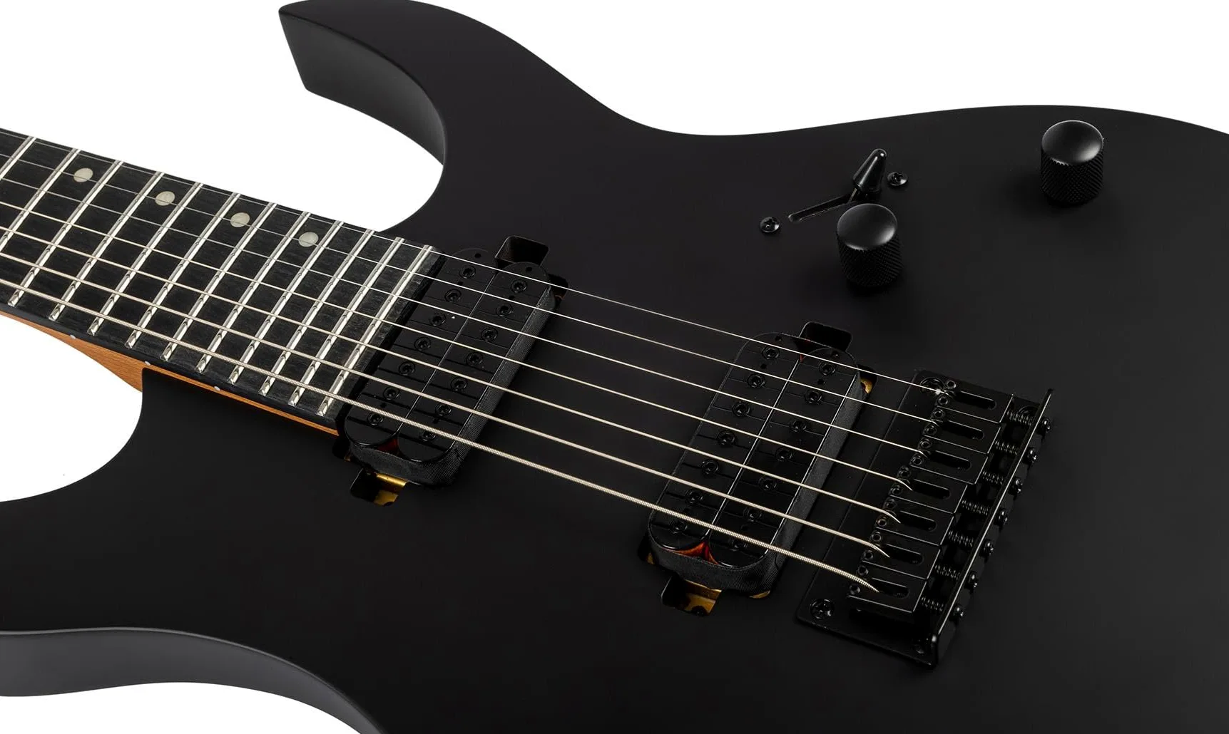 SPIRA Guitars S-407 MBK Satin Black 7-Saiter E-Gitarre