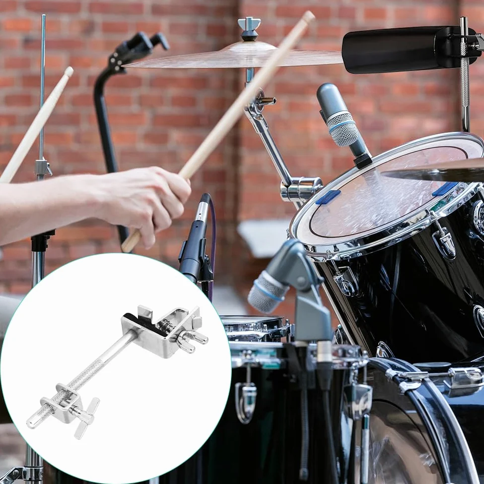 Cowbell Bass Drum Holder, Klemmhalterung Hoop Halterung Bassdrum Klemmbacken Höhenverstellbarer Percussion Zubehörklemme Jazz Kit Kuhglocke Halter Clamp Praktisch Installation Stabilen Spannen