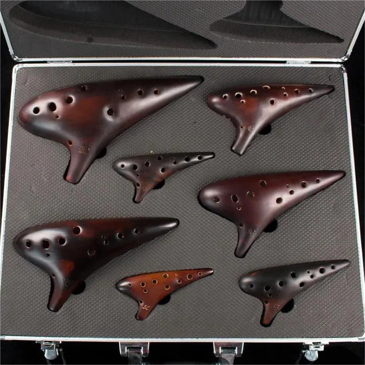 Siebenteiliges Set Mit Aluminiumbox, Professionelle Keramik-Okarina, Musikinstrumente, 12-Loch-Okarina Professionelles Ocarina-Instrument