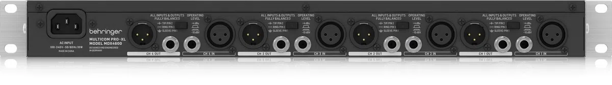 Behringer COMPOSER PRO-XL MDX4600 V2 4-Kanal Expander/Gate/Kompressor/Peak Limiter der Referenzklasse mit Dynamic Enhancer und Low Contour Filter