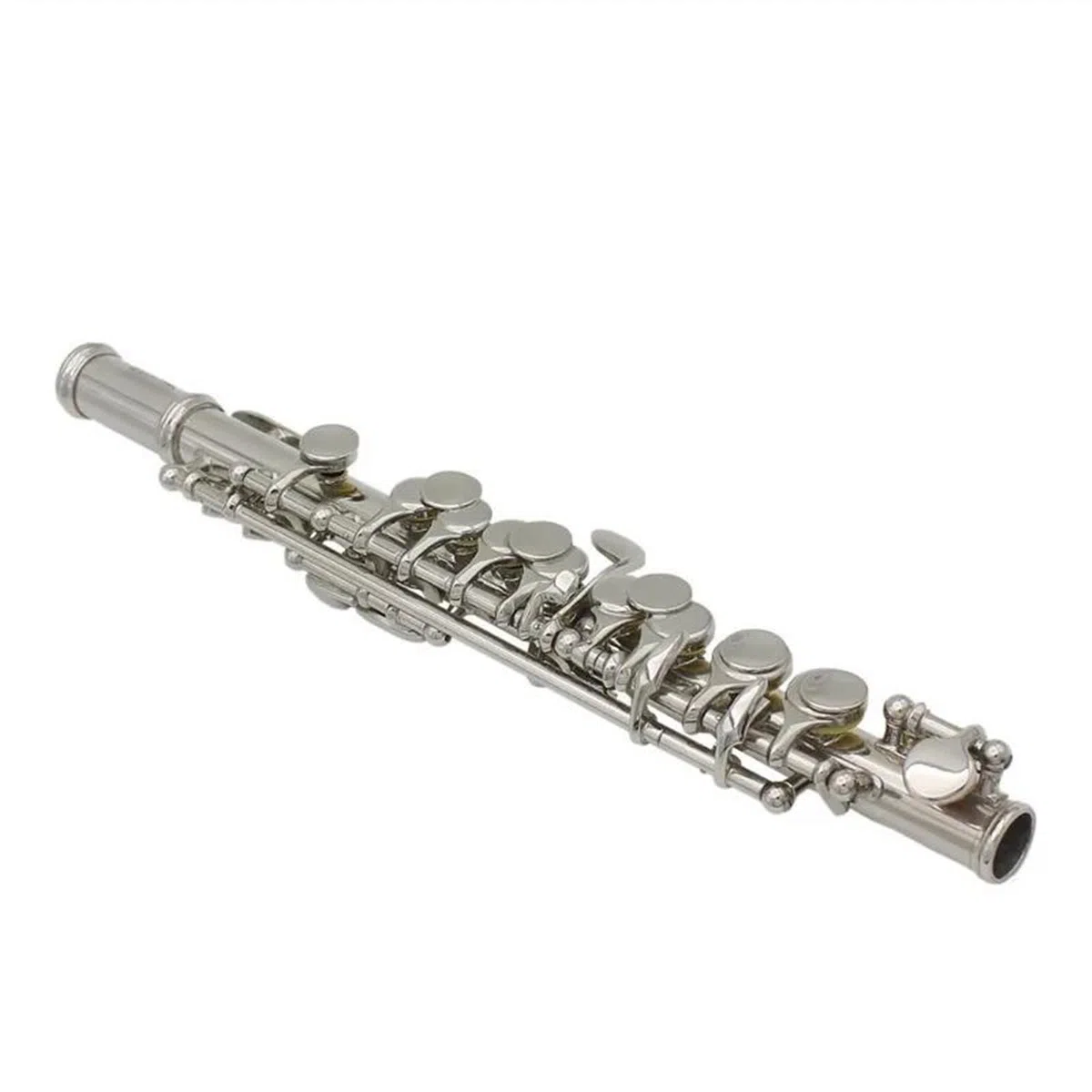 Schülerflöte Halbgroße Piccolo-Flöte, Versilbert, C-Klappe, Ton 16 Löcher, Piccolo Mit Stocketui