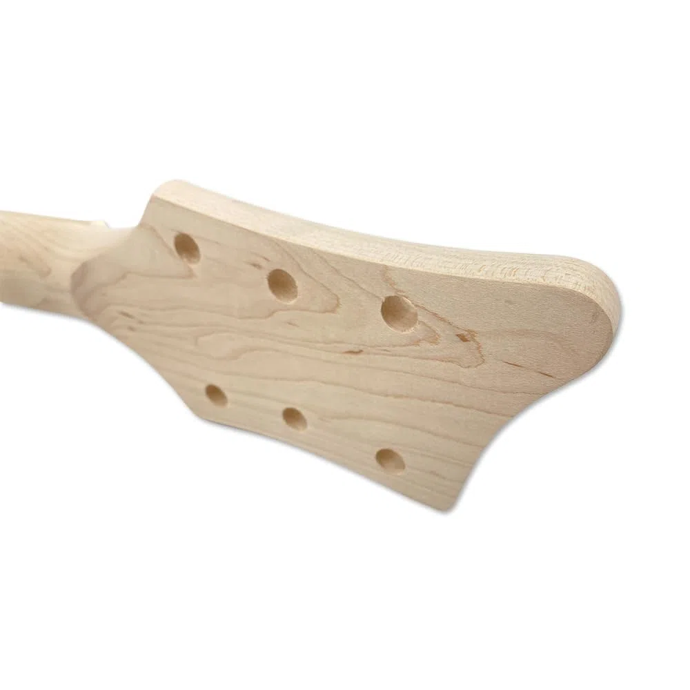 E-Gitarrenhals, Ahorn, kleiner Kopf, 24 Bünde, 64,8 cm, unlackierter Ersatz-Gitarrenhals, verschraubte Ferse (weiße Punkte)