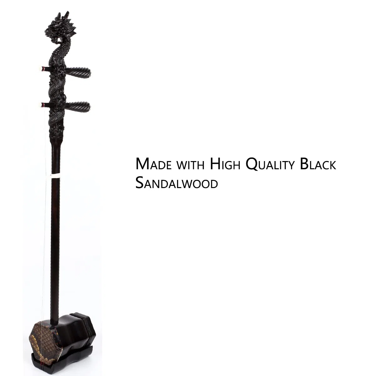 Professionelles schwarzes Sandelholz Erhu, zwei Saiten, chinesische Violine, Fiddle Instrument NICOSHINE Erhu mit graviertem Drachenkopf