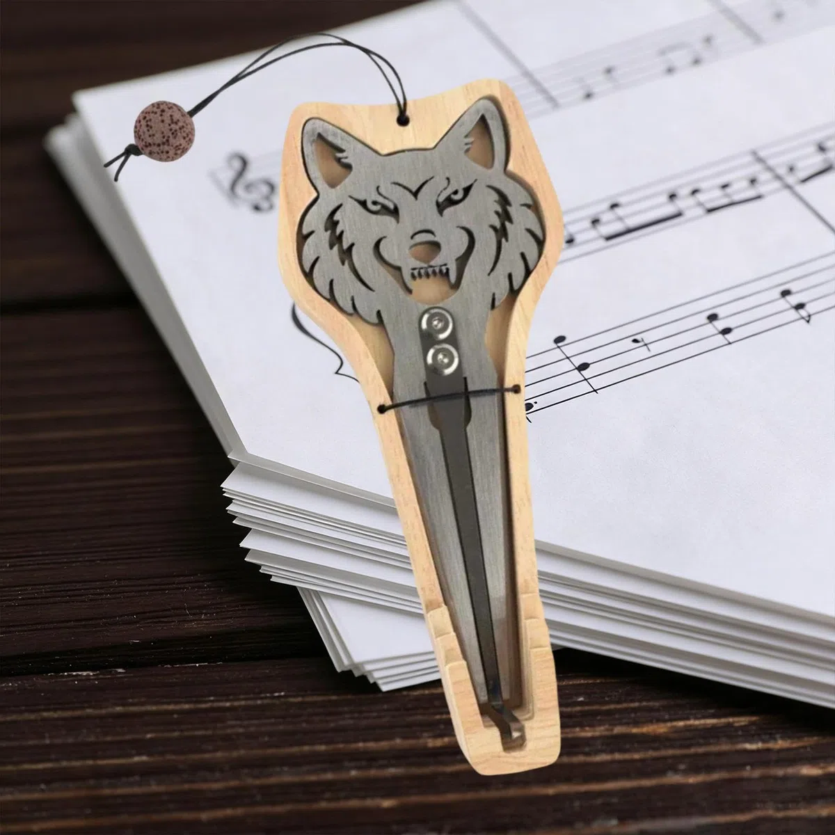 Maultrommel Aus Edelstahl, Tragbares, Professionelles Musikinstrument, Leicht, mit Holzkoffer, Ideal Als Geschenk Oder für Reisen, Wolf