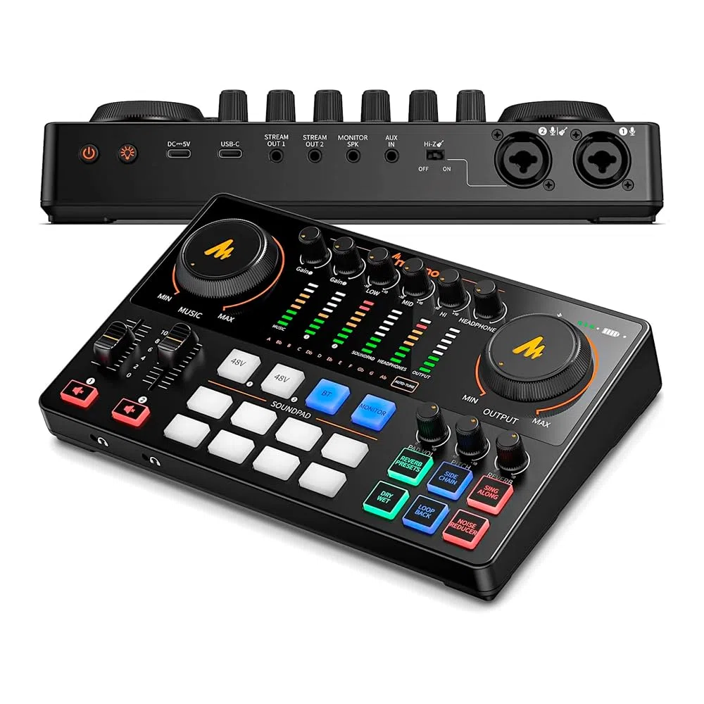 MAONO E2 Gen2 Podcast-Mixer-Audio-Interface, Schwarz