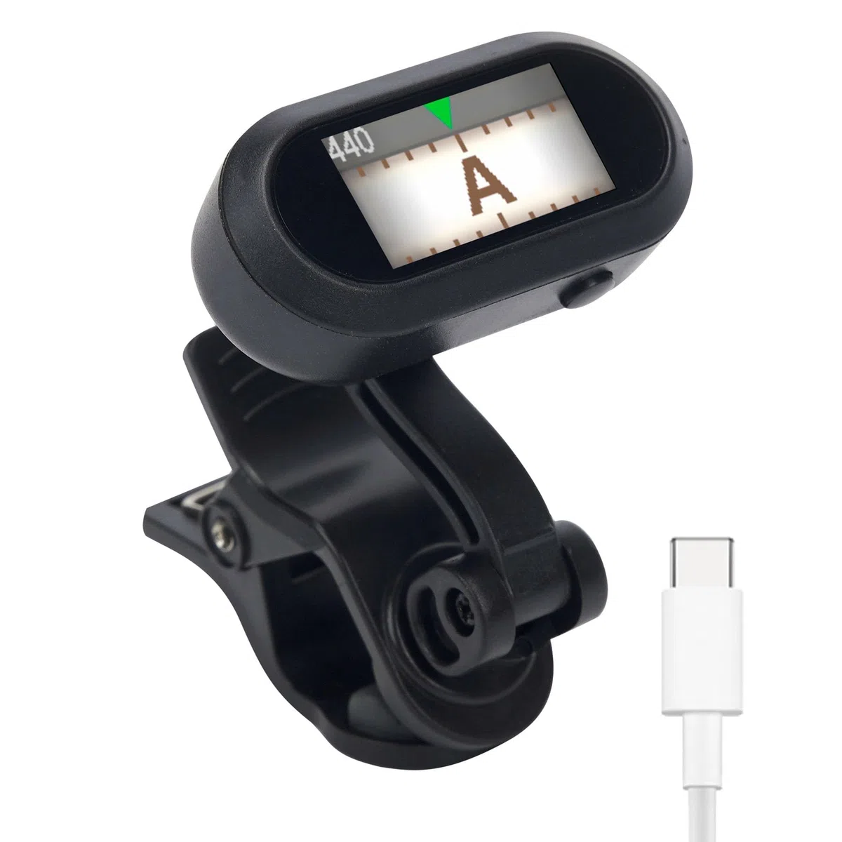 Sondery Clip-On Stimmgerät TFT Bildschirm Wiederaufladbar für Gitarre Ukulele Violine Bass alle Instrumente, Chromatisch 410-460Hz Kalibrierung, Gut lesbar bei starkem Licht