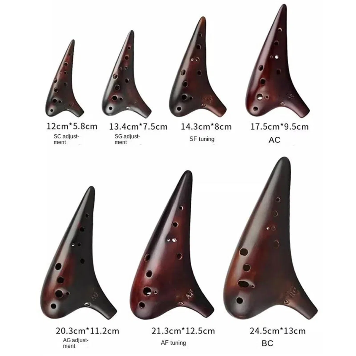 12-Loch Ocarina Siebenteiliges Set Ocarina Professionelles Musikinstrument Mini Ocarina Professionelles Ocarina-Instrument