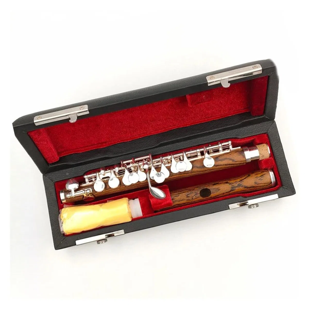 Piccoloflöte Mit Holzkörper, C-Klappe, Halbgroße Flöte, Versilberte Tasten, Flöteninstrument Mit Aufbewahrungsbox Querflöte kit