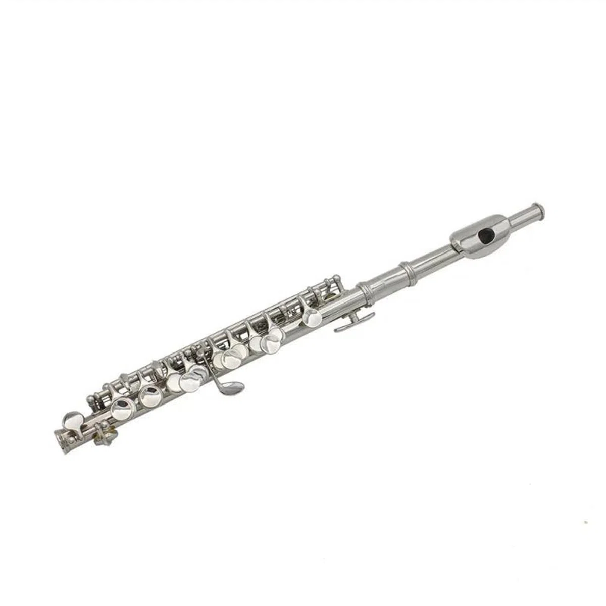 Schülerflöte Halbgroße Piccolo-Flöte, Versilbert, C-Klappe, Ton 16 Löcher, Piccolo Mit Stocketui