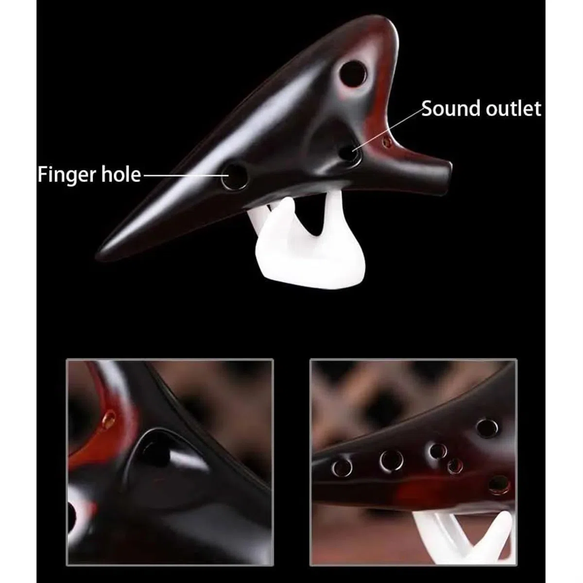 Okarina 12 Löcher Ocarina Big Lacquer Smoked Siebenteiliges Ocarinas-Set AC SF SG SC G AF BC MusicalInstruments