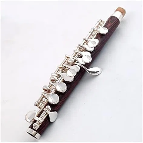 Flötenmusikinstrument, Dalbergia-Holz, Piccolo, C-Taste, Kupfernickel, Halbgroße Flöte, Versilbertes Korpusmaterial,outstanding78